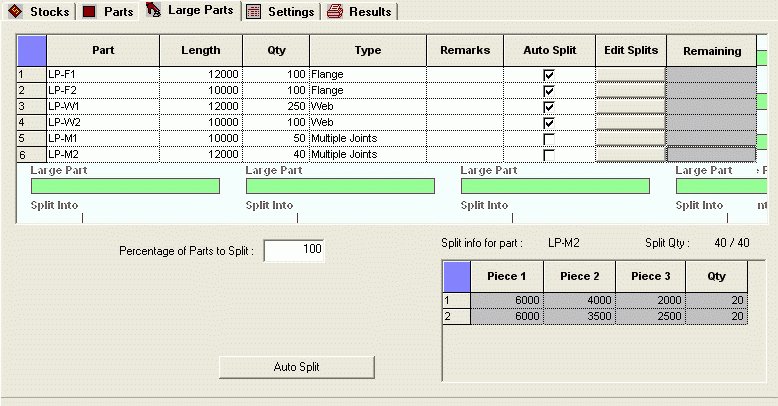 Large Parts with Joints  : Adding joints in 1 dimensional large parts 