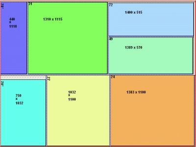 Nesting Software PLUS 2D - Cutting diagram for Wood Panel