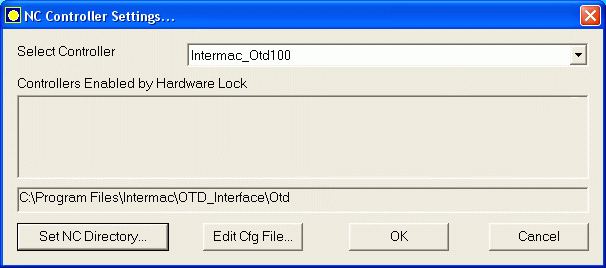 Selecting controller and setting of path for .OTD file generation for Intermac Machine