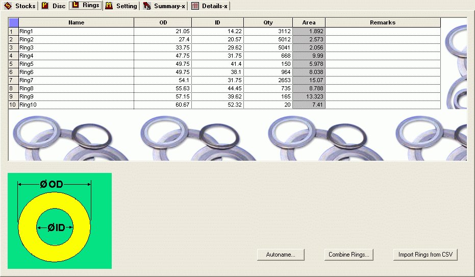 PLUS Rings : Input page for rings