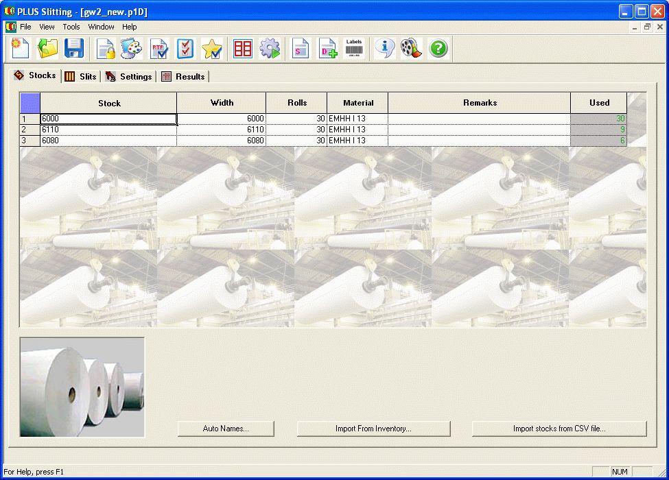 Userinterface for Stock page.